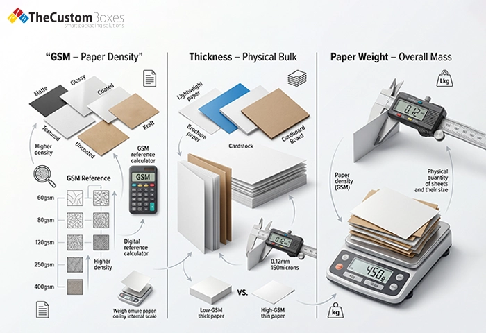 Difference between GSM, Thickness and Paper Weight